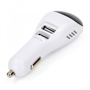 바이탭 차량용 USB 충전기 겸용 음이온 공기청정기 화이트
